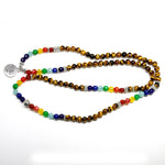 Tree Life 7 Chakra A Tiger Eye Beaded Bracelet Unisex Christmas New Year Gift Mala 108 Buddha Healing Man Stone Beaded Bracelet