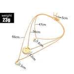 26 Styles Boho Shell Pendant Necklace for Women Long Chain Round Charm Statement Choker 2019 Collares Necklace Wedding Jewelry