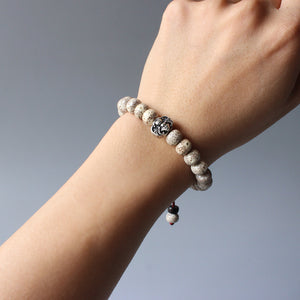 Adjustable Handmade Tibetan Bodhi Seed Bracelet - Natural Wood Beaded Braclet