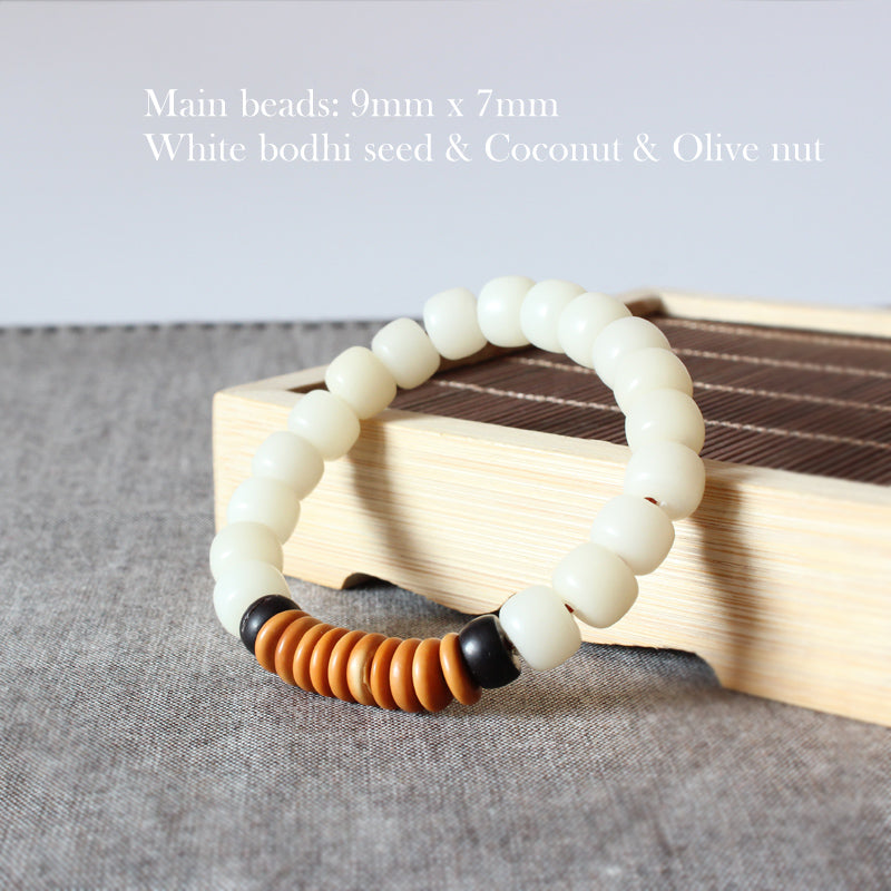 Handmade Bodhi - Coconut - Olive Tibetan Bracelet