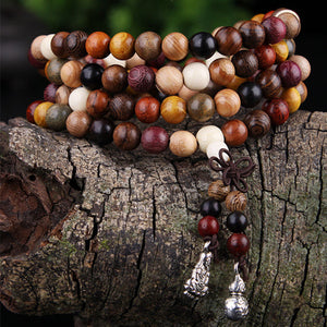 108pcs Sandalwood Tibetan Buddhist Prayer Beads Bracelets
