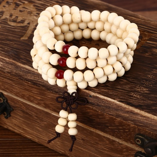 Natural Sandalwood Buddhist Prayer Bracelet