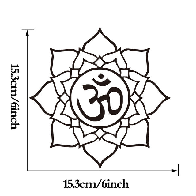 DCTOP OM Mandala Buddha Lotus Stickers