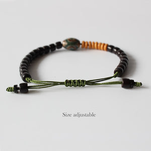 Handmade Natural Wooden Beads Bracelet - Coconut - Tiger Skin - Red sander