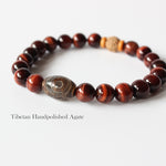 Red Tiger Eye Stone &  Rudraksha Beads Bracelet