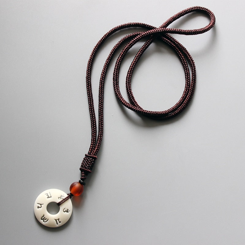 Handmade Rope Necklace - OM Mantra Sign Pendant