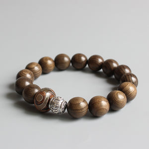 Handmade OM MANI PADME HUM Mantras - Antiqued Metal Beads Bracelet