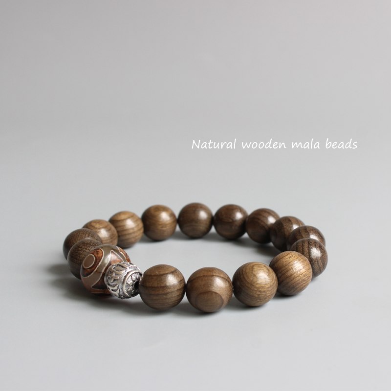 Handmade OM MANI PADME HUM Mantras - Antiqued Metal Beads Bracelet