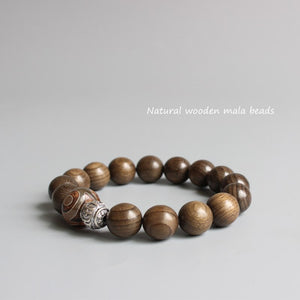 Handmade OM MANI PADME HUM Mantras - Antiqued Metal Beads Bracelet