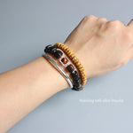 Jupiter Bracelet - Natural Sanders Wood & Red Tiger Eye Stone Bead