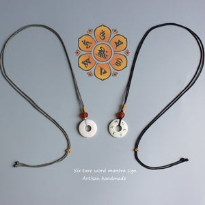 Pendant Hand-carved OM Mani Padme Hum Sign Necklace