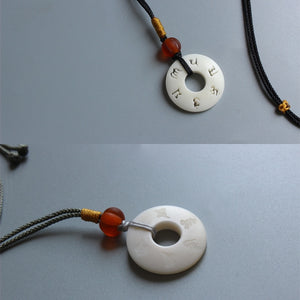 Pendant Hand-carved OM Mani Padme Hum Sign Necklace