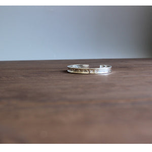 "The Heart of Sutra" - Hand-carved White Copper Bracelet
