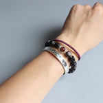 "The Heart of Sutra" - Hand-carved White Copper Bracelet