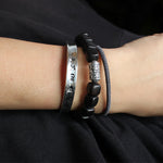 "The Heart of Sutra" - Hand-carved White Copper Bracelet