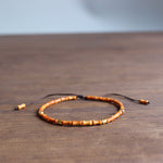 6x3mm Hand-carved Natural Olive Nut - Bamboo Shaped Bracelets