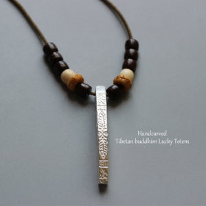 Handmade Tibetan Lucky Rope - Om Mani Padme Hum Pendant Necklace