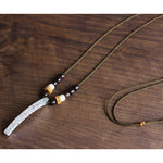 Handmade Tibetan Lucky Rope - Om Mani Padme Hum Pendant Necklace