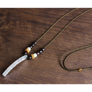 Handmade Tibetan Lucky Rope - Om Mani Padme Hum Pendant Necklace