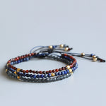 3mm Natural Stone & Plated Gold - Super Thin Bracelets