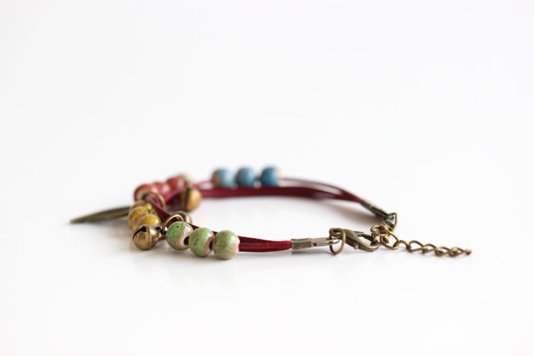 Leaf & Bells - Ceramic Vintage Bracelets