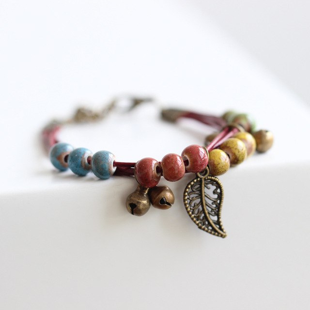 Leaf & Bells - Ceramic Vintage Bracelets