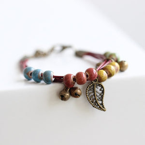 Leaf & Bells - Ceramic Vintage Bracelets