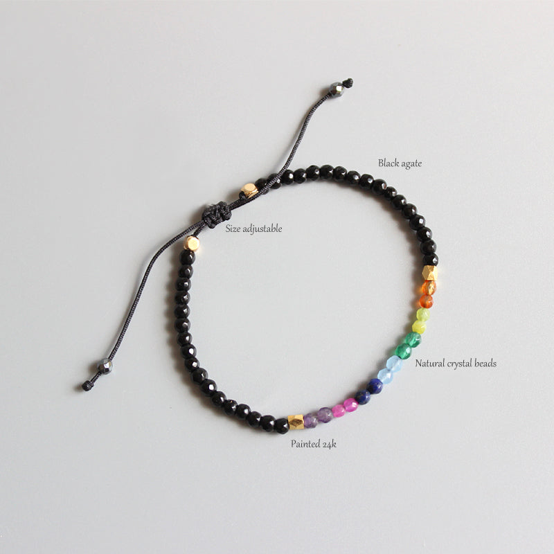 Natural Crystal Yoga Seven Chakras -  Healing Balance Bracelet