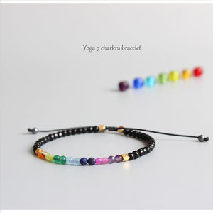 Natural Crystal Yoga Seven Chakras -  Healing Balance Bracelet