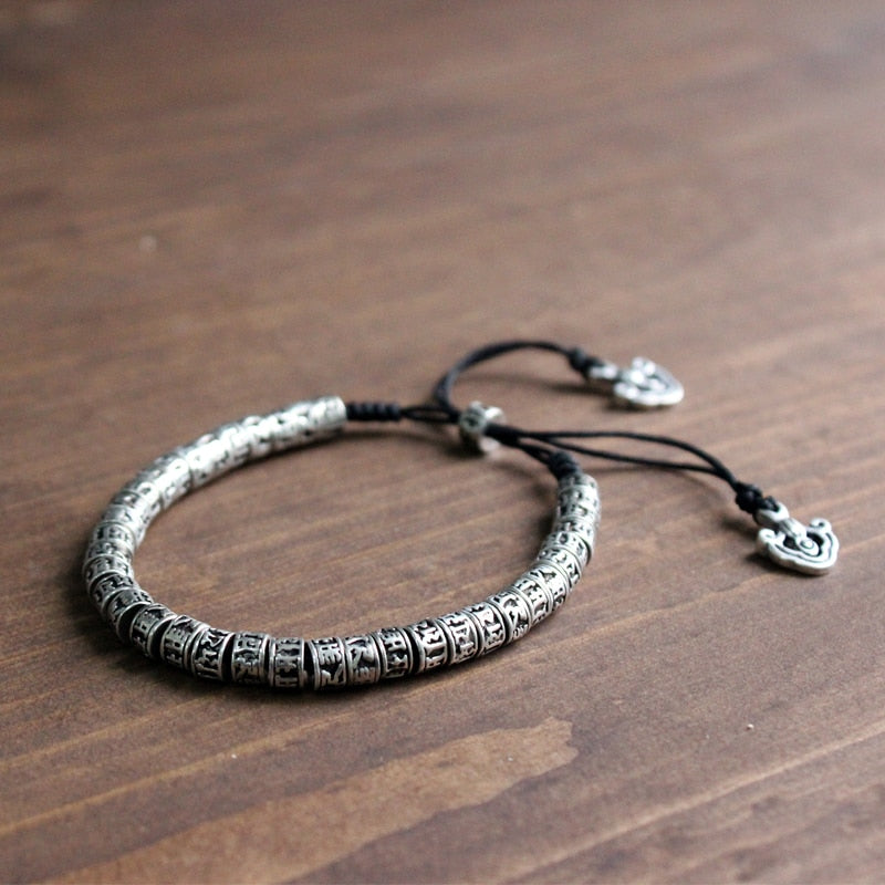 Tibetan Brass OM MANI PADME HUM Beads Bracelet