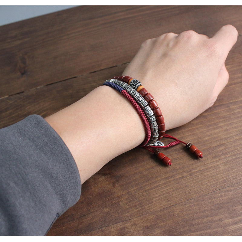 Tibetan Brass OM MANI PADME HUM Beads Bracelet