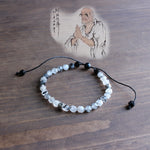 Chinese Ink Stone Om Mani Padme Hum Charm Bracelet