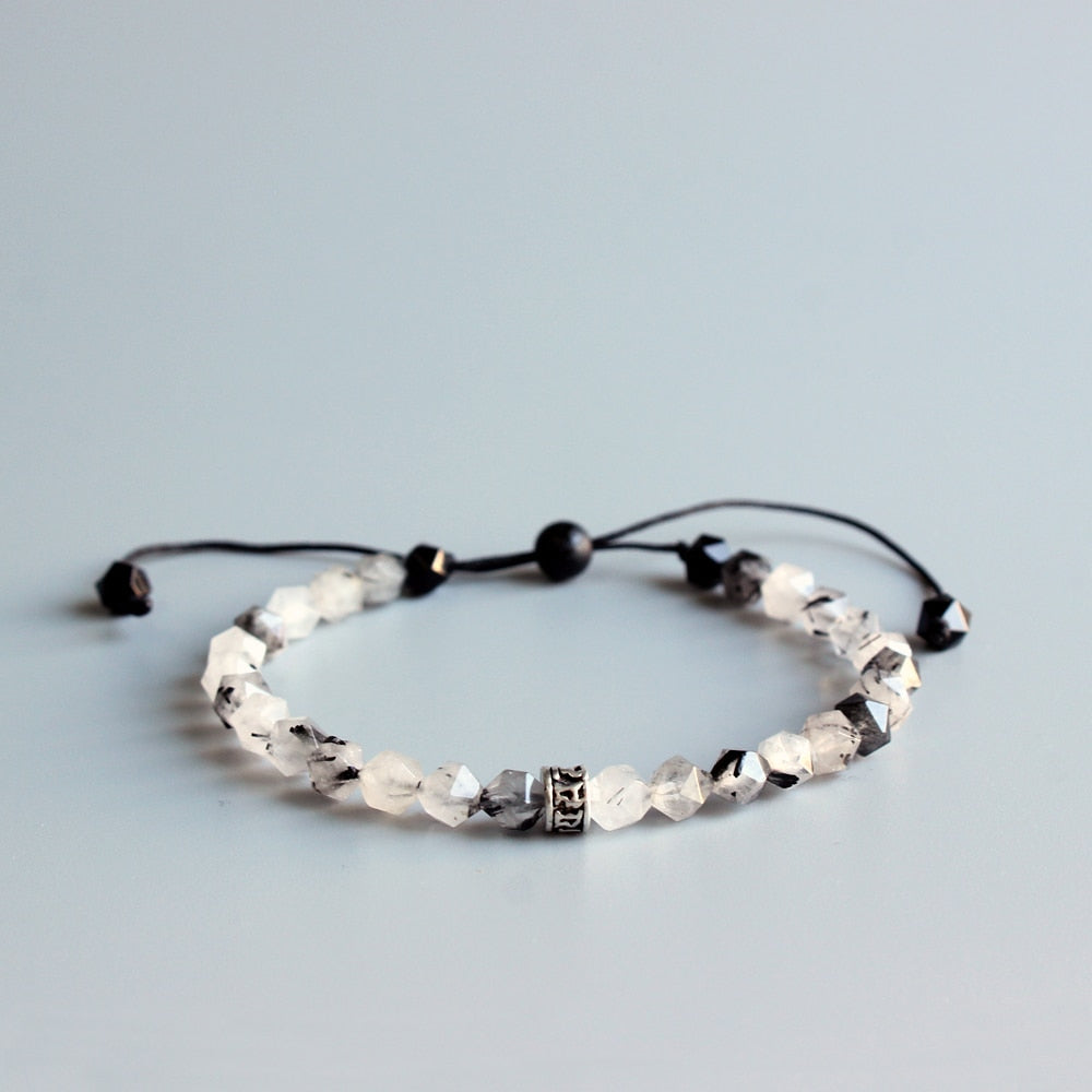 Chinese Ink Stone Om Mani Padme Hum Charm Bracelet