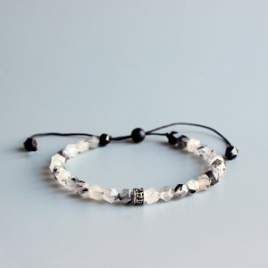 Chinese Ink Stone Om Mani Padme Hum Charm Bracelet