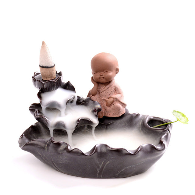 Little Monk Backflow Incense Burner - Buddhist Incense Holder Buddhist