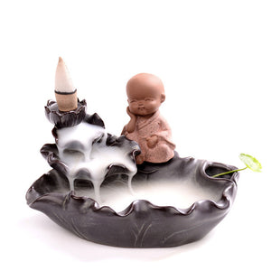 Little Monk Backflow Incense Burner - Buddhist Incense Holder Buddhist