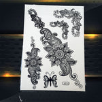 25 Style Hot Waterproof Black Henna Tattoo - Mandala Flower