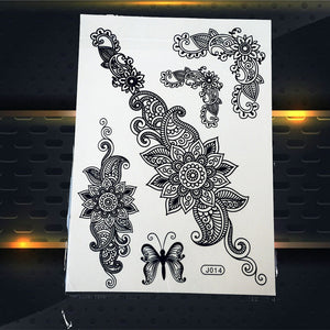 25 Style Hot Waterproof Black Henna Tattoo - Mandala Flower