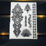 25 Style Hot Waterproof Black Henna Tattoo - Mandala Flower