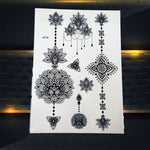 25 Style Hot Waterproof Black Henna Tattoo - Mandala Flower