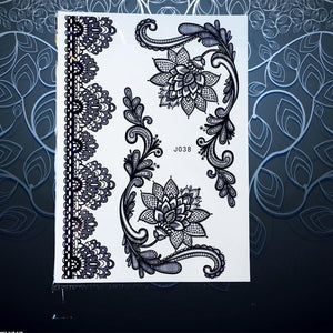 25 Style Hot Waterproof Black Henna Tattoo - Mandala Flower
