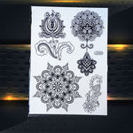 25 Style Hot Waterproof Black Henna Tattoo - Mandala Flower