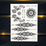 25 Style Hot Waterproof Black Henna Tattoo - Mandala Flower