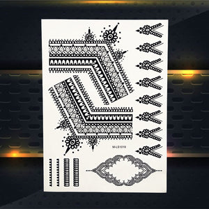25 Style Hot Waterproof Black Henna Tattoo - Mandala Flower