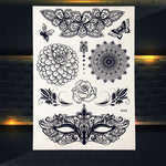 25 Style Hot Waterproof Black Henna Tattoo - Mandala Flower