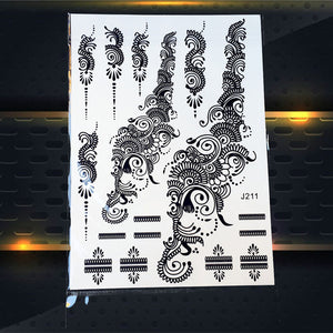 25 Style Hot Waterproof Black Henna Tattoo - Mandala Flower
