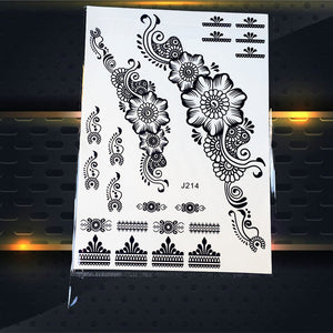 25 Style Hot Waterproof Black Henna Tattoo - Mandala Flower