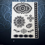 25 Style Hot Waterproof Black Henna Tattoo - Mandala Flower