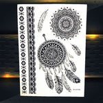25 Style Hot Waterproof Black Henna Tattoo - Mandala Flower
