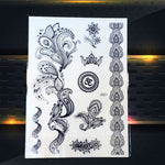 25 Style Hot Waterproof Black Henna Tattoo - Mandala Flower